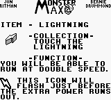 Monster Max (Game Boy) screenshot: Lightning