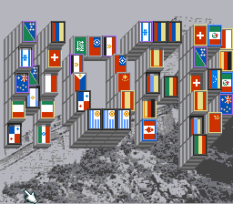 Shanghai II: Dragon's Eye (SNES) screenshot: These flags are so... random...