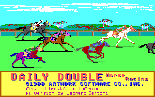 Daily Double Horse Racing (DOS) screenshot: Title Screen
