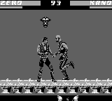 Mortal Kombat 3 (Game Boy) screenshot: Kano rushing Sub-Zero