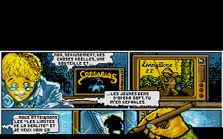 MOT (Atari ST) screenshot: The intro animation shows a hand drawing the background story