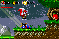 Mr. Nutz (Game Boy Advance) screenshot: These enemies take to jump attacks to kill.