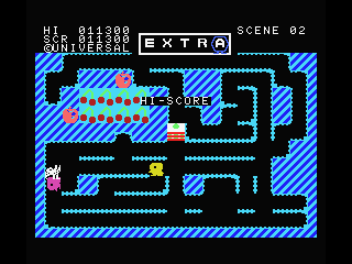 Mr. Do! (MSX) screenshot: Push the block to get the enemy with an letter