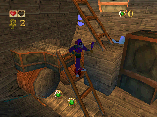 Pandemonium! (PlayStation) screenshot: Fargus is exploring an airship