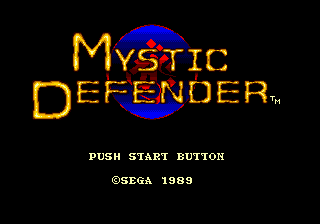 Mystic Defender (Genesis) screenshot: Title Screen (US release)