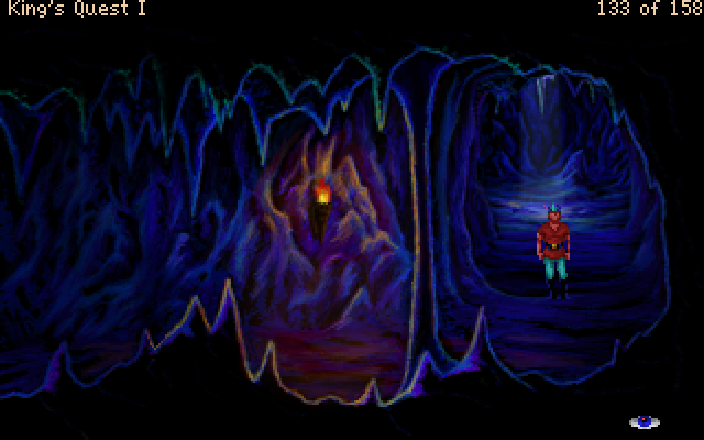 King's Quest: Quest for the Crown (Windows) screenshot: Underground - OK, light effects are the strength of VGA graphics.