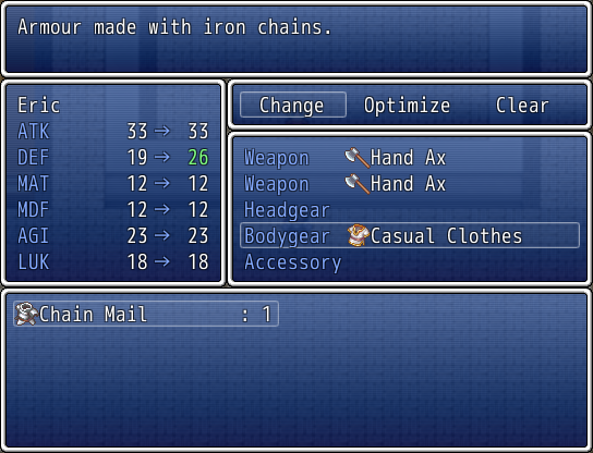 Final Fantasy: Revamp (Windows) screenshot: Shop inventory