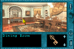 Nancy Drew: Message in a Haunted Mansion (Game Boy Advance) screenshot: The Dining Room