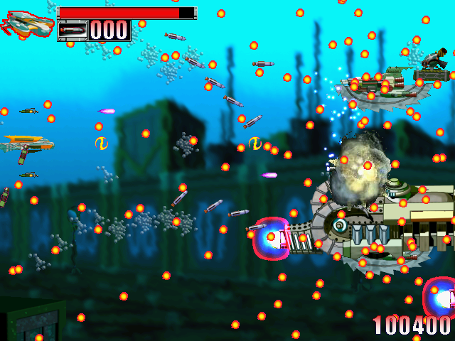 Legend of Blue (Windows) screenshot: There are often a lot of bullets on screen at once.