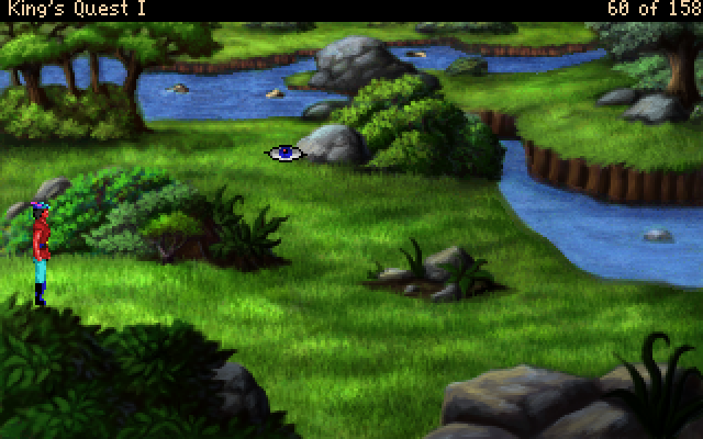 King's Quest: Quest for the Crown (Windows) screenshot: A river fork