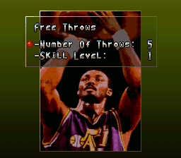 NBA All-Star Challenge (SNES) screenshot: Freethrow competition