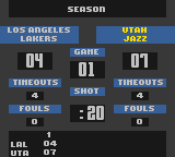 NBA 3 on 3 featuring Kobe Bryant (Game Boy Color) screenshot: Stats