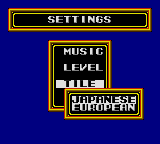 Shanghai II (Game Gear) screenshot: Settings. Tile - Japanese or European.