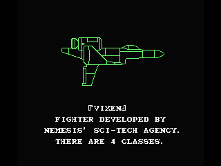 Nemesis 3: The Eve of Destruction (MSX) screenshot: Space Ship Stats