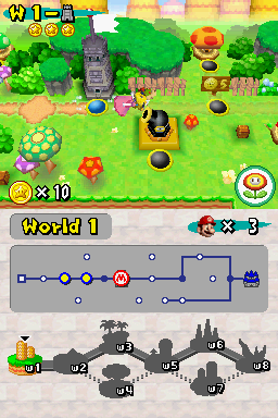 New Super Mario Bros. (Nintendo DS) screenshot: That blasted turtle is dragging her away again!