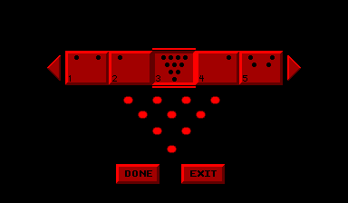 Nester's Funky Bowling (Virtual Boy) screenshot: Practice mode lets you select which pin arrangement to play.