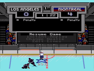 NHL '94 (SEGA CD) screenshot: Pause menu