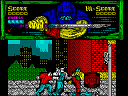 Ninja Gaiden (ZX Spectrum) screenshot: The starting location for level 1