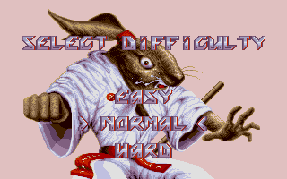 Ninja Rabbits (Atari ST) screenshot: Difficulty levels