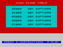 Oh Mummy (ZX Spectrum) screenshot: High scores