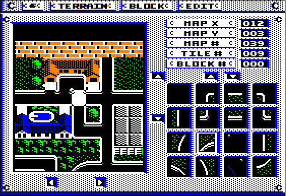 Omega (Apple II) screenshot: Create your own battlefields!