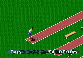 Olympic Summer Games (Genesis) screenshot: Ready for the long or triple jump