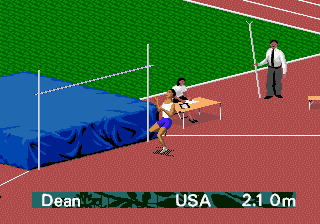 Olympic Summer Games (Genesis) screenshot: Inventing a new sport called the Low Jump