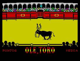 Olé, Toro (ZX Spectrum) screenshot: Ouch!
