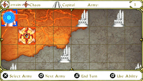 Online Chess Kingdoms (PSP) screenshot: Region map in the story mode