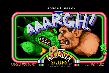 AAARGH! (Arcade) screenshot: Title screen