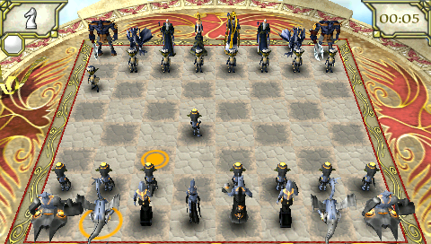 Online Chess Kingdoms (PSP) screenshot: Chess battle in the turn-based classic mode