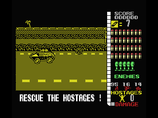 Operation Wolf (MSX) screenshot: Blow up the tank