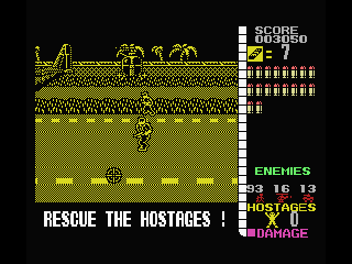 Operation Wolf (MSX) screenshot: Shoot the helicopter