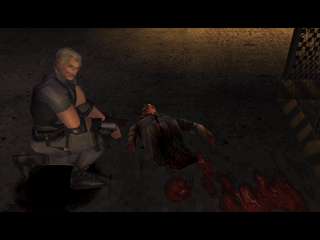 Dino Crisis (PlayStation) screenshot: A gruesome scene