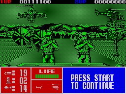 Operation Thunderbolt (ZX Spectrum) screenshot: Planes fire missiles at you