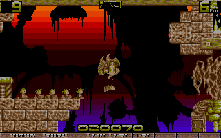 Ork (Atari ST) screenshot: Unlike the Amiga version Lemmings here DO hit the ground!