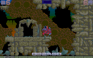 Ork (Amiga) screenshot: This world contains lots and lots of instant death