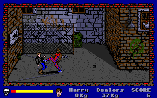 Operation: Cleanstreets (Atari ST) screenshot: Harlem in easy mode, just one dealer
