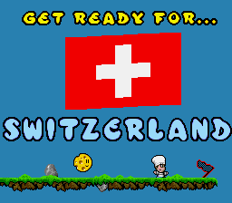 Pierre le Chef is... Out to Lunch (SNES) screenshot: Get ready for...Switzerland