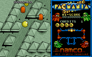 Pac-Mania (Atari ST) screenshot: I hope I get that power pill in time