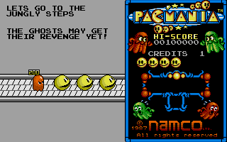Pac-Mania (Atari ST) screenshot: Let's go to the Jungly Steps