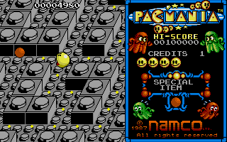 Pac-Mania (Atari ST) screenshot: I wonder what that red dot does