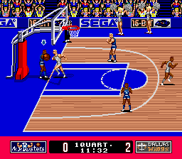 Pat Riley Basketball (Genesis) screenshot: Resuming from the backline
