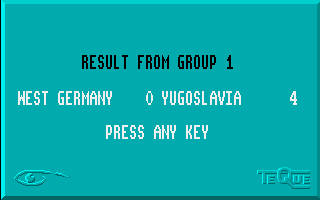 Peter Beardsley's International Football (Amiga) screenshot: Last round results