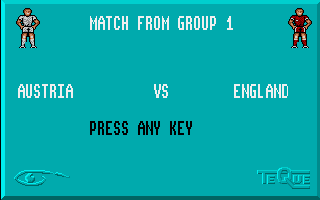 Peter Beardsley's International Football (Amiga) screenshot: Austria versus England