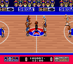 Pat Riley Basketball (Genesis) screenshot: About to get underway