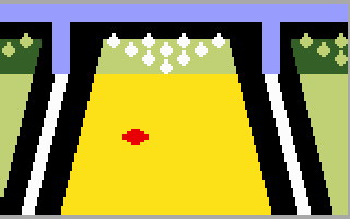 PBA Bowling (Intellivision) screenshot: Still a lot of pins to knock down...