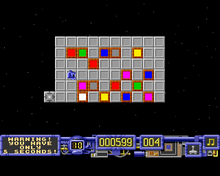 Color Buster (Amiga) screenshot: Level 10 - looks like problem with the time
