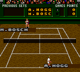 Pete Sampras Tennis (Game Gear) screenshot: Playing on a hard court