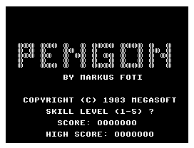 Pengon (Dragon 32/64) screenshot: Title screen in black and white